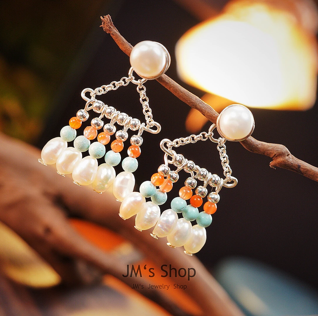 925银耳饰 【街末】原创设计手工定制手作超仙流苏前后款耳环耳钉