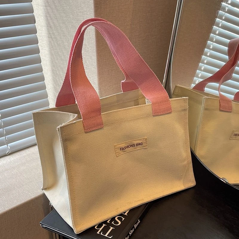 韩国INS日系帆布包包女2024新款潮时尚托特包女ins大学生上课包女