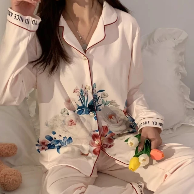 【柱哥柱嫂专属】CaltenKirsn牡丹花德绒长袖女士睡衣8020-TEP