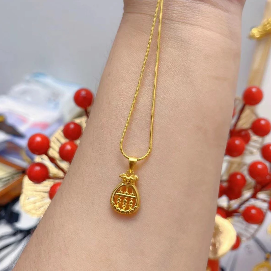 铜合金吊坠 铜合金吊坠  小钱袋算盘吊坠招财转运锁