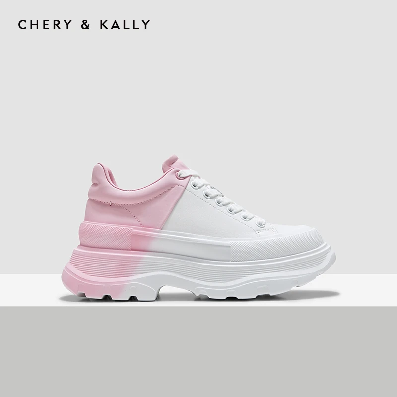 CHERY KALLY女鞋运动鞋小白鞋时尚百搭低帮透气厚底系带963LD3301