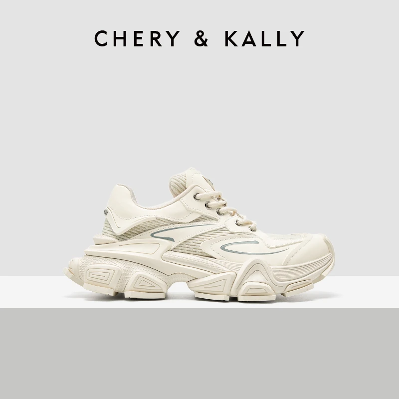 CHERY KALLY（轻盈白羽）女士运动鞋时尚老爹鞋增高厚底961LD4006