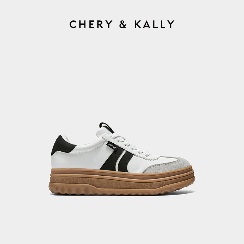 CHERY KALLY女鞋时尚百搭夏季休闲鞋厚底白鞋系带圆头963XB3322