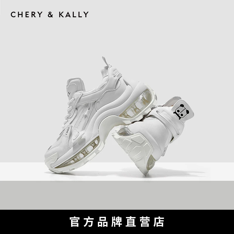 CHERY KALLY女士运动鞋真皮老爹鞋潮流潮鞋增高系带厚底961LD3047