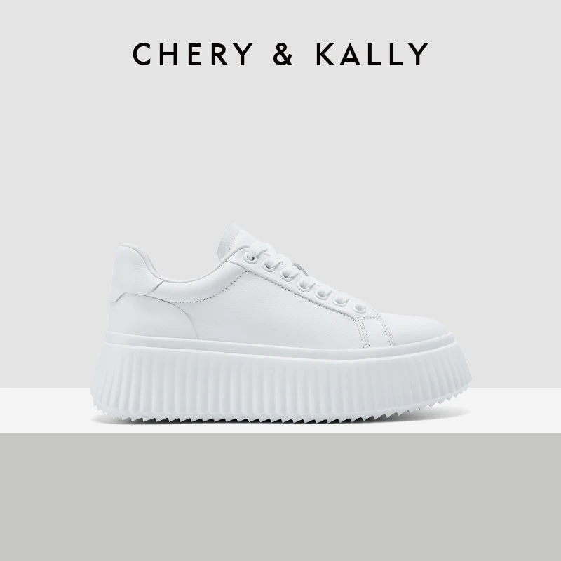 【倪虹洁同款】cherykally 厚底小白鞋休闲鞋系带时尚增高女士板鞋