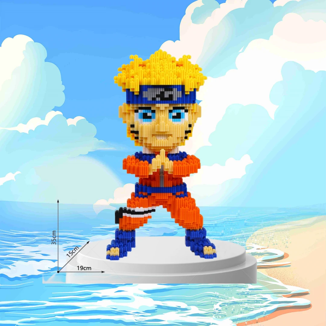 大颗粒35*19cm【鸣人】男孩礼物小朋友益智暑期积木玩具盾火影忍者