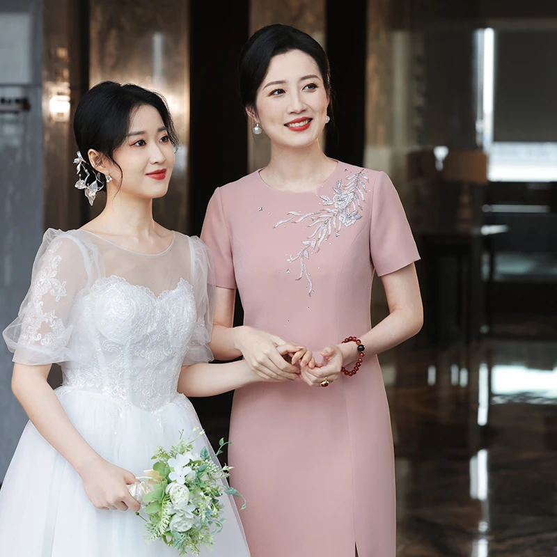 728【嘉喜】妈妈婚宴礼服2024款气质年轻结婚喜婆婆旗袍夏日常可穿