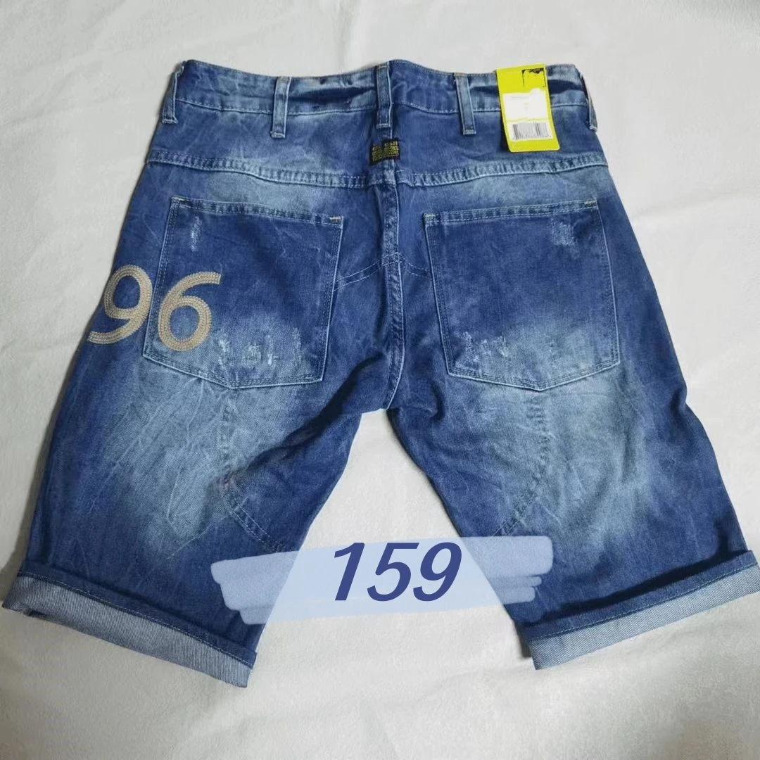 【断码青99】G 96短裤五分裤拍此链接中裤男款直筒薄款男士蓝色