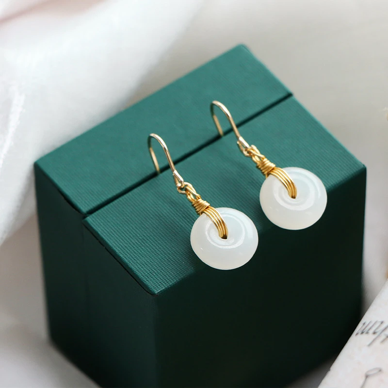 2023新款田和平安扣耳环女复古气质耳饰小众设计耳坠耳钉夏天出门