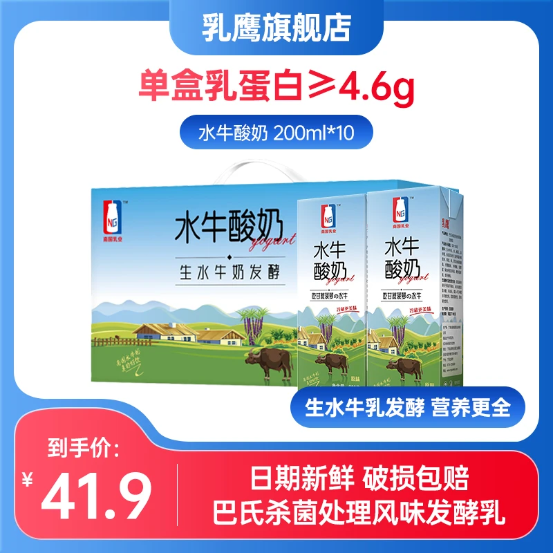 乳鹰水牛酸奶200ml*10盒儿童学生成人早餐奶生水牛乳发酵巴氏杀菌