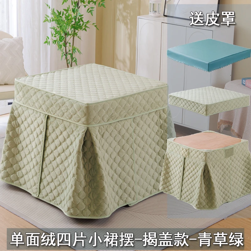 新款烤火罩电烤炉卓罩正方形桌布冬天保暖可揭盖取暖器电炉罩棉布