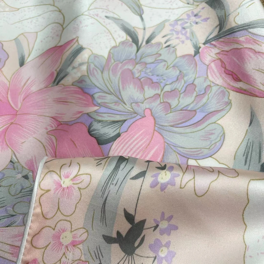 夏季轻奢凉感花色枕套隐形拉链 单面重磅满分桑蚕丝印花枕巾