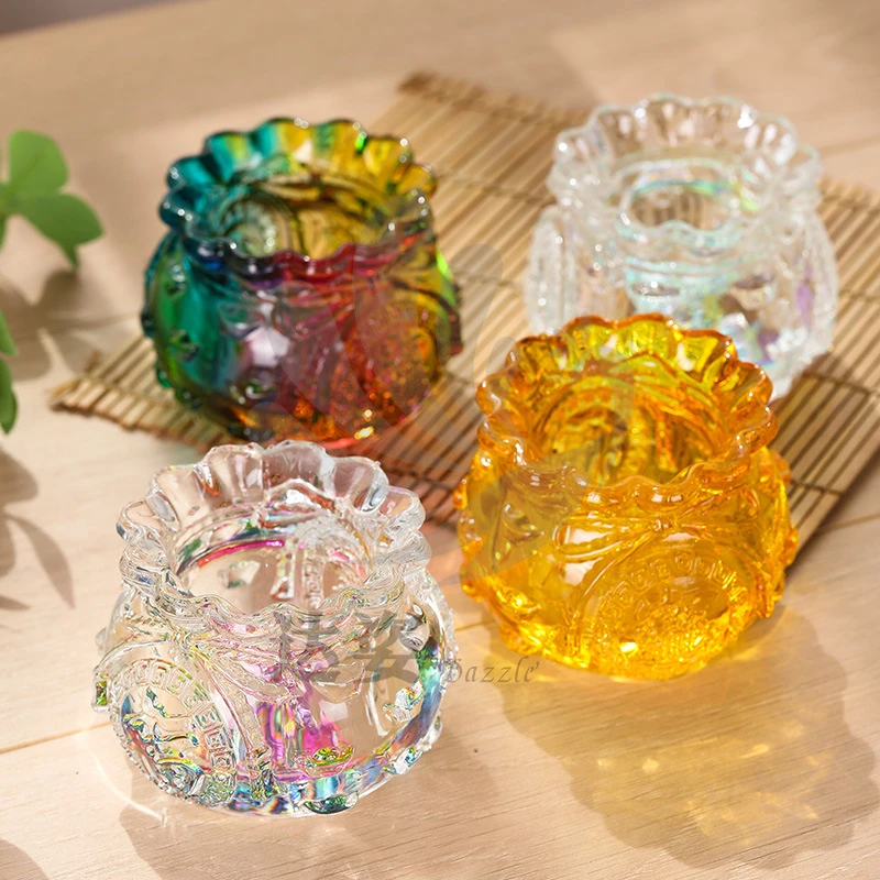 琉璃聚宝盆钱袋子储蓄罐家居装饰招财纳福吉祥礼品黄水晶福袋摆件