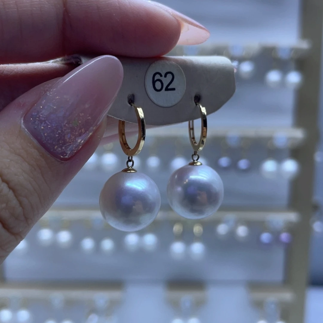 淡水珍珠耳饰18K金镶嵌