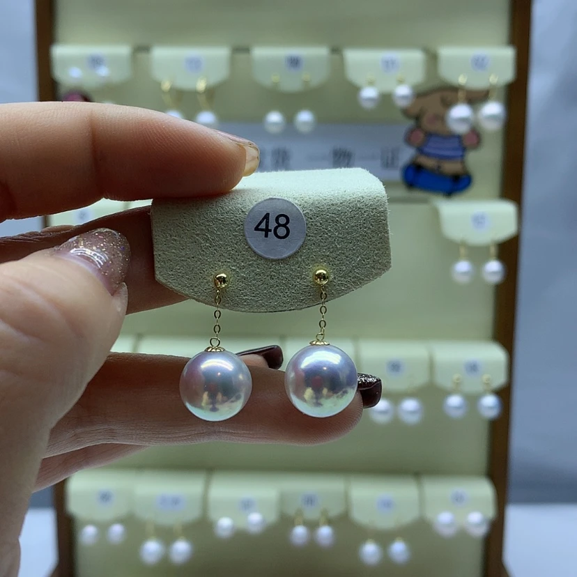 【闪购商品】淡水珍珠耳饰18K金镶嵌