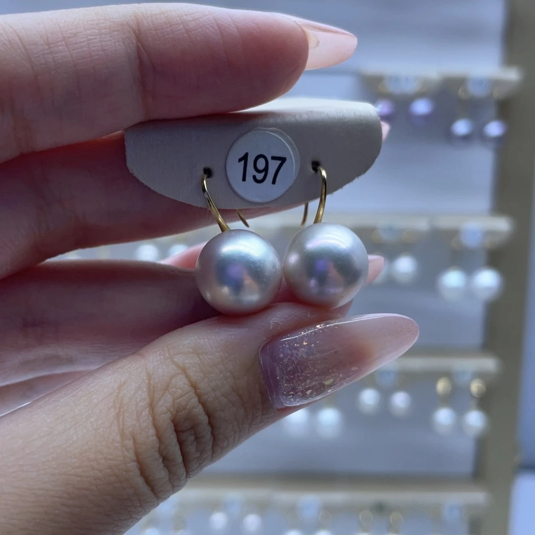 淡水珍珠耳饰18K金镶嵌