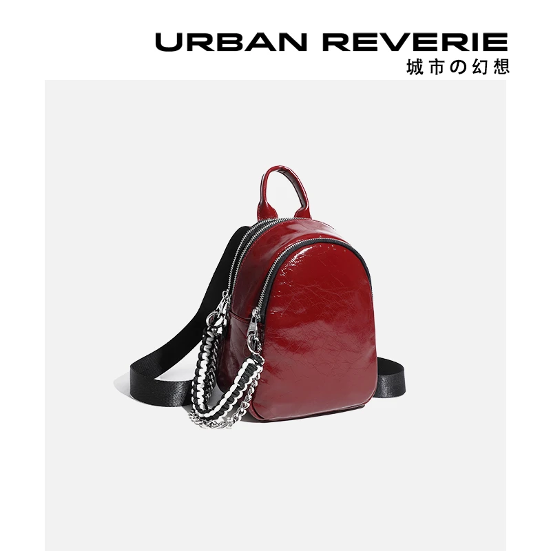 【想】欧美时尚真皮双肩包女潮2025新款休闲女包银色牛皮背包书包女