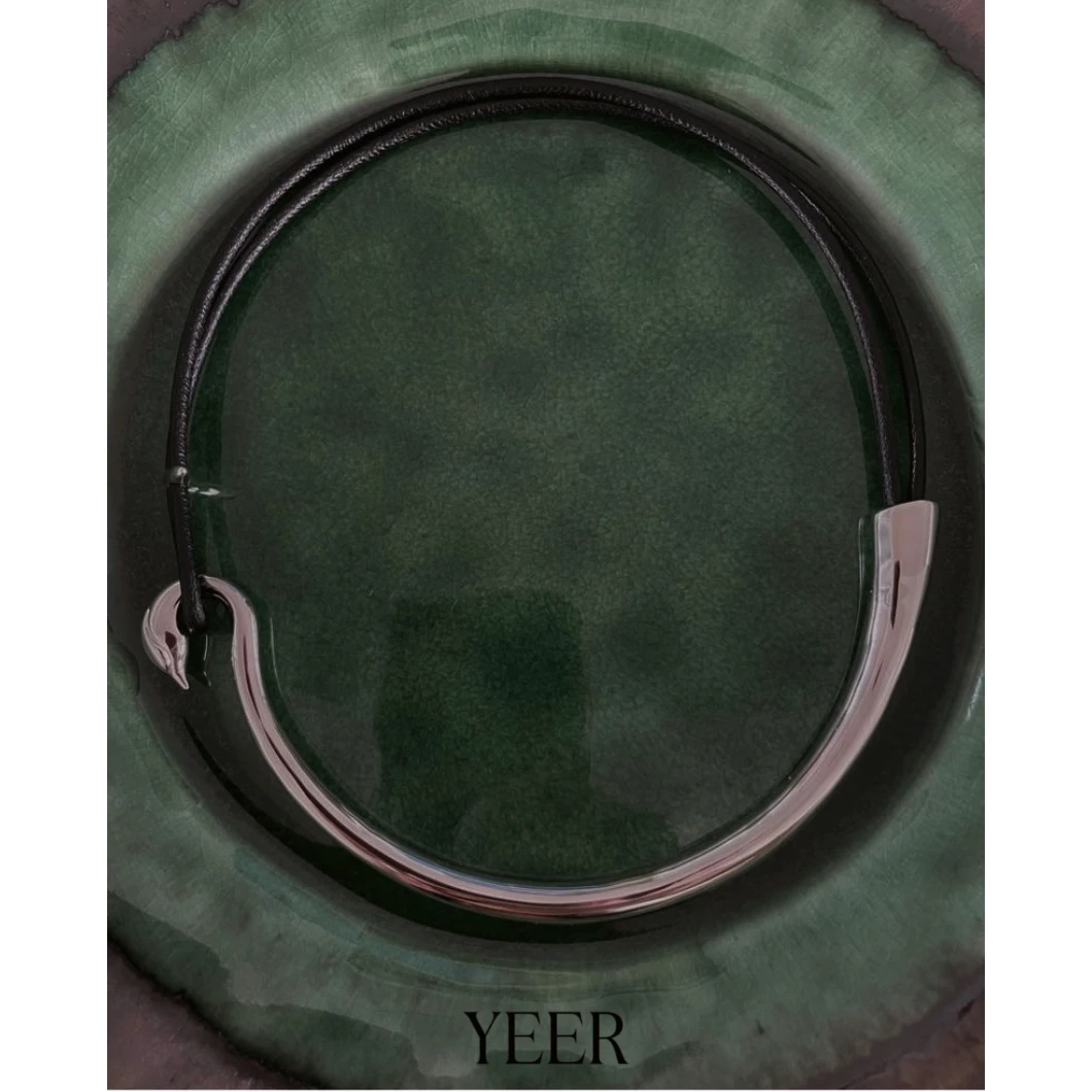 非金属皮质项链 YEER 高级感choker飞鸟黑皮绳项圈小众设计锁骨链