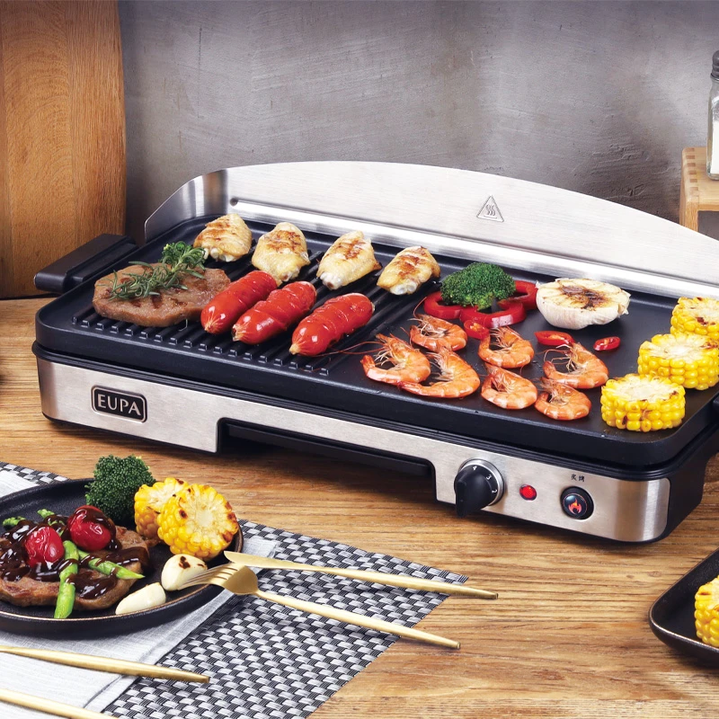 EUPA/灿坤家用多功能电烤盘不沾煎烤轻烟1750W大功率牛排机2418