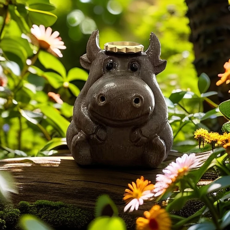 【富贵香】绿檀小牛倒流香插 BM0110