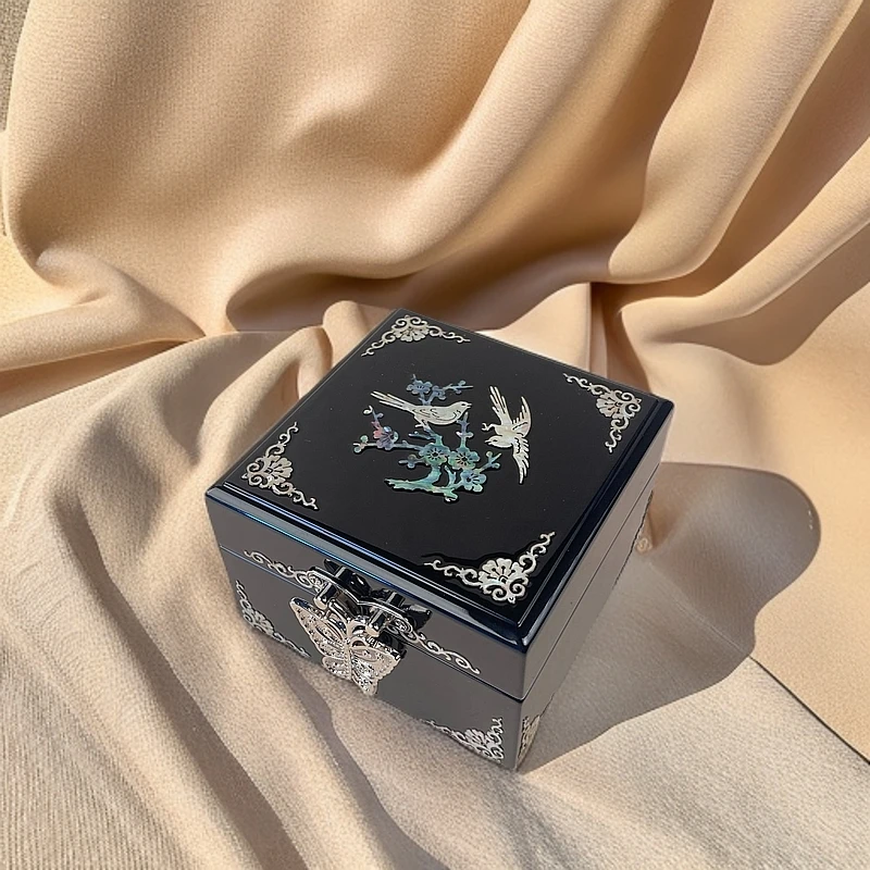首饰盒/箱 【富贵香】小喜雀黑·罗甸首饰盒（黑）