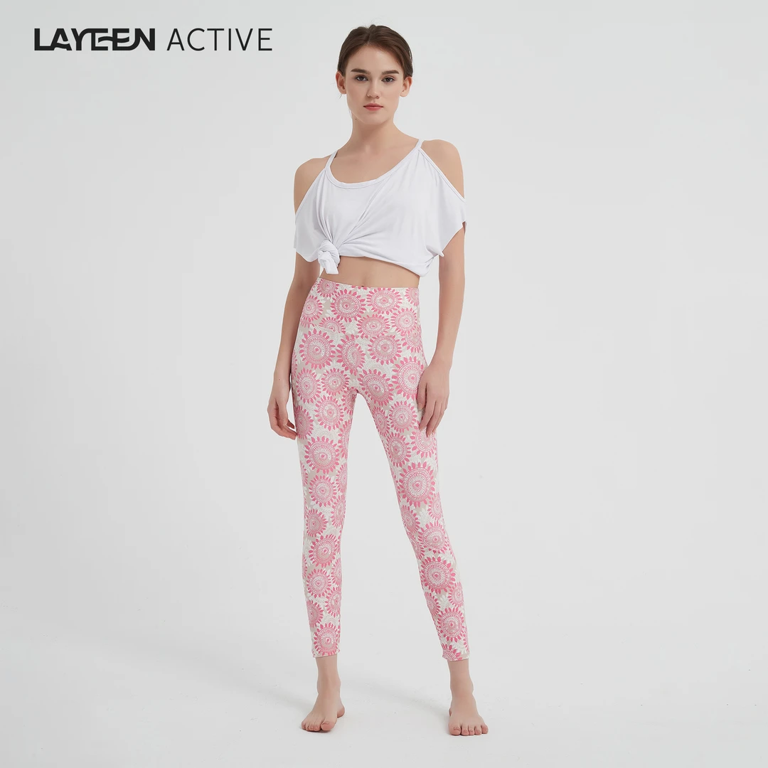 LAYEEN ACTIVE涞茵巴西花裤子 花轮 9分瑜伽健身防晒230102