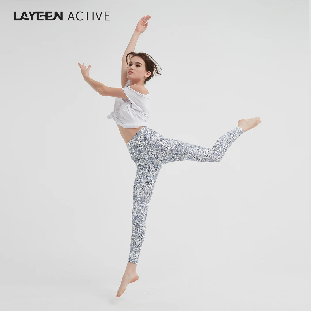 LAYEEN ACTIVE涞茵巴西花裤子 锦鲤佩斯利 9分瑜伽健身防晒230802