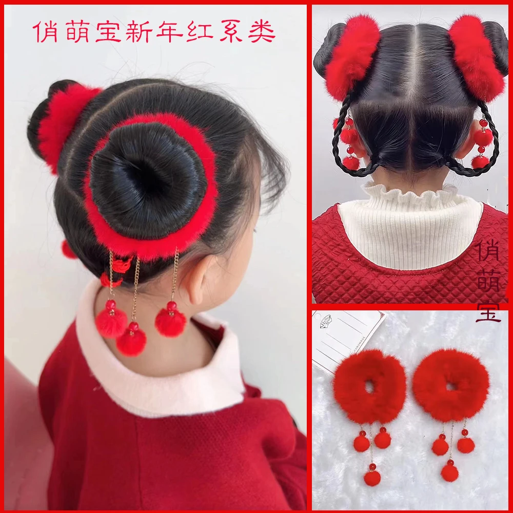 新发饰新品过年喜庆古风蝴蝶结发夹