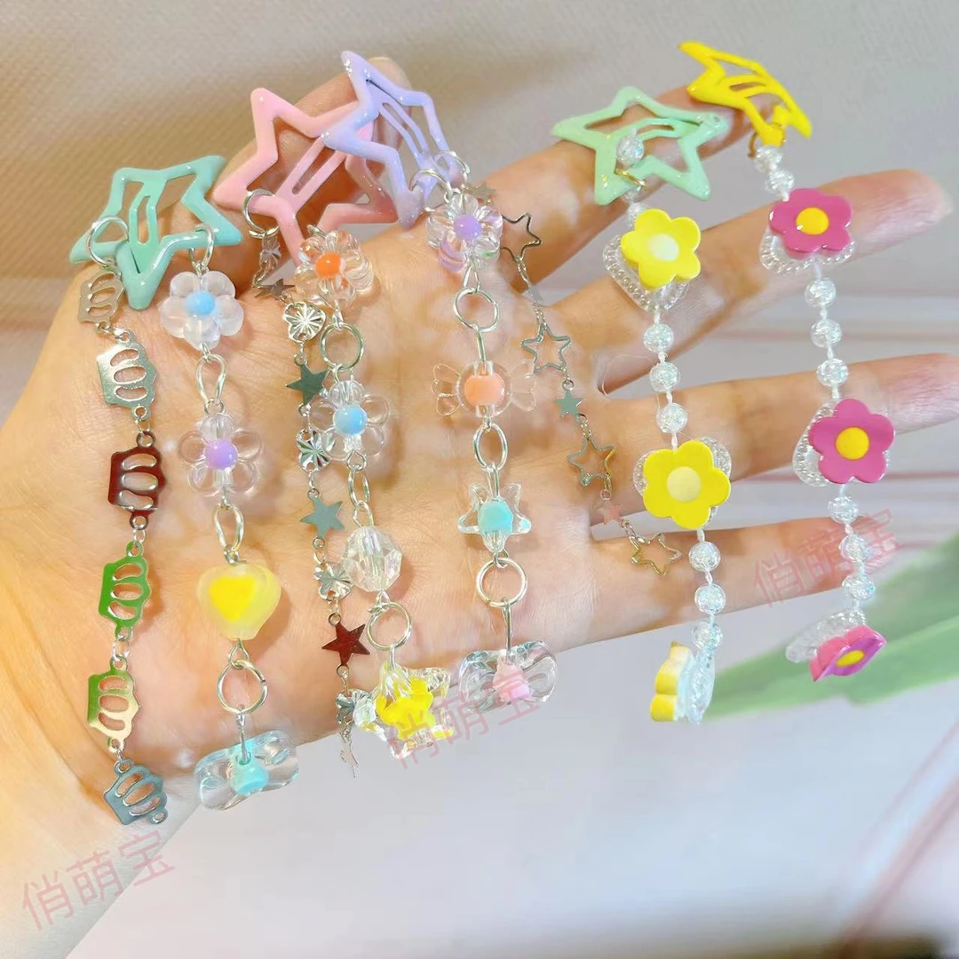 【俏萌宝】彩色多巴胺发夹星星流苏BB夹侧边夹刘海夹碎发夹