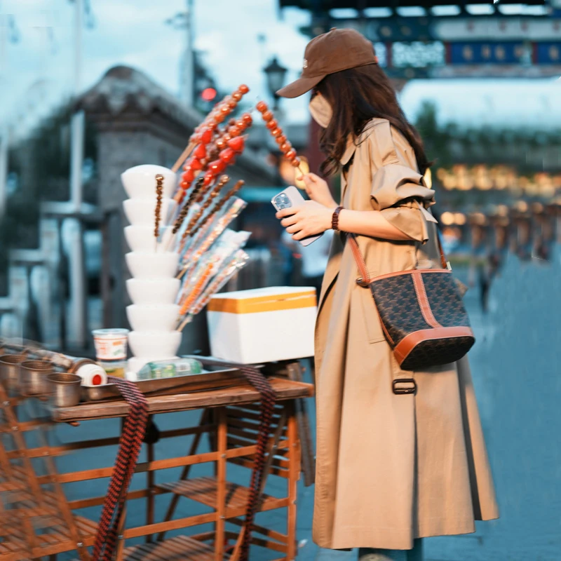 [TONFUNLY]中长款风衣女2025年新款风衣外套百搭时尚外套