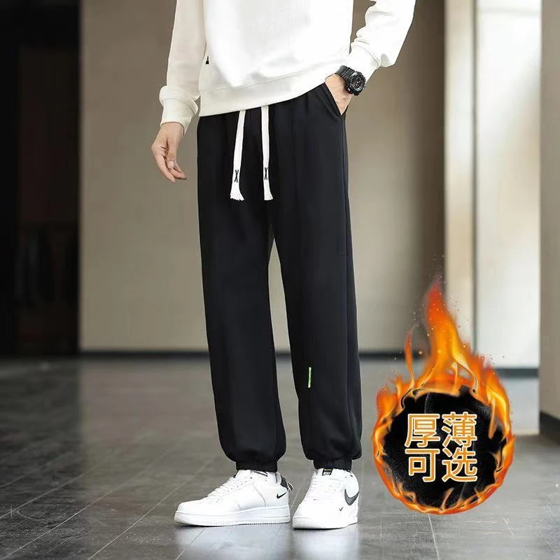 大码休闲裤男春季新款男士潮流运动裤子宽松胖子加肥加大束脚卫裤