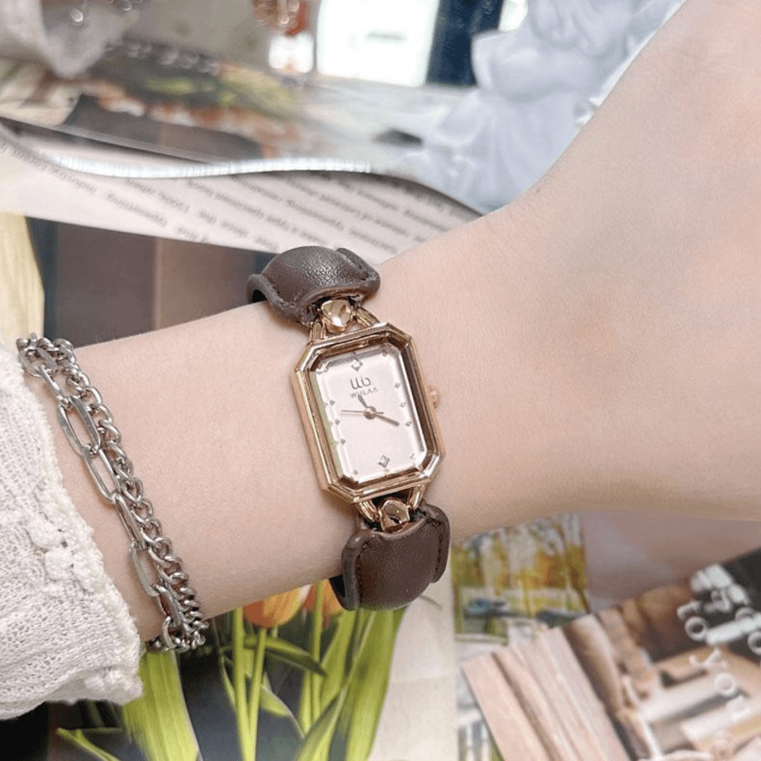 【官方正版】WL小香风复古小众时尚手链设计防水手表女士腕表8003