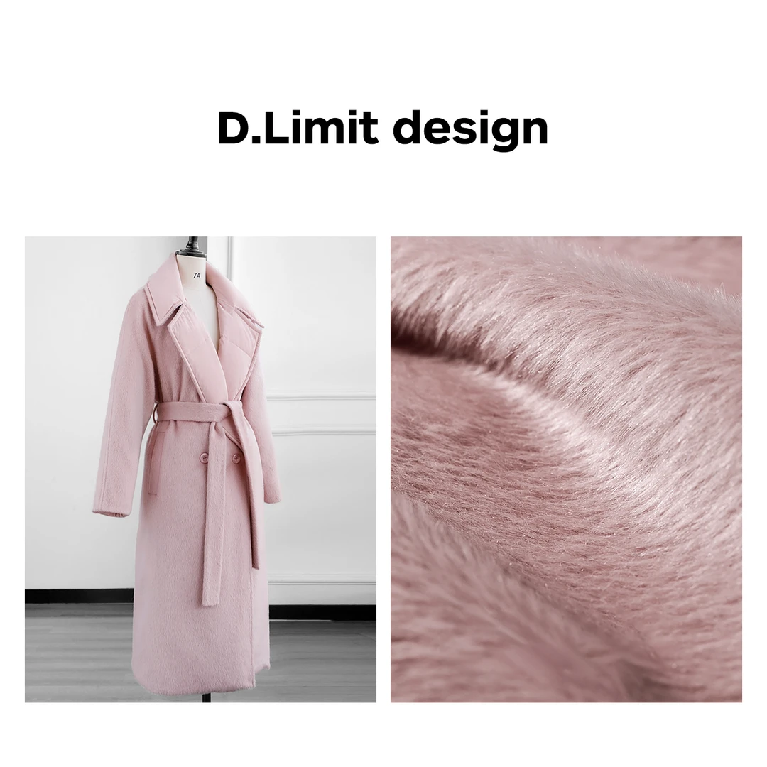 【D.Limit design】温柔优雅翻领双面穿粉色鹅绒服DLOB1028