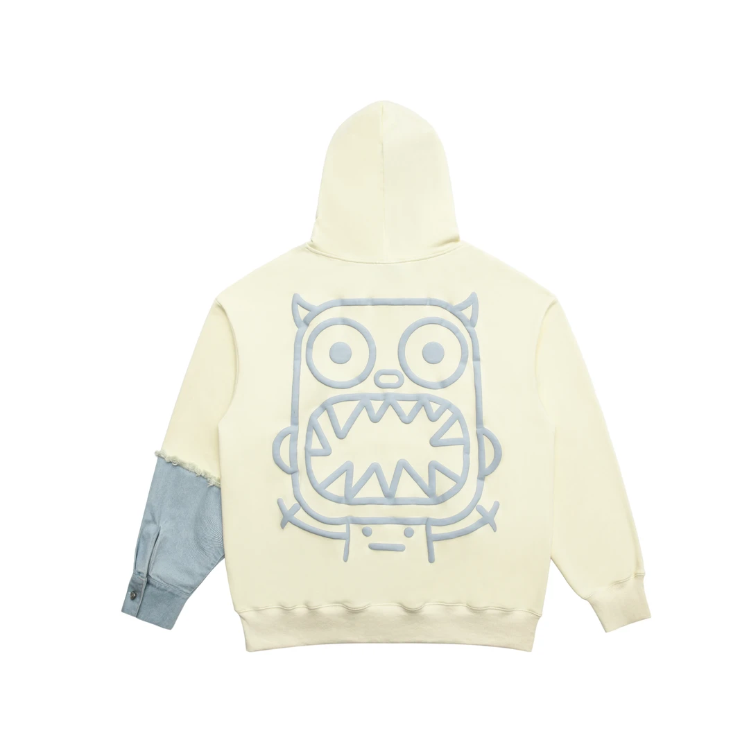 【D.Limit design】牛仔拼接小怪兽帽衫