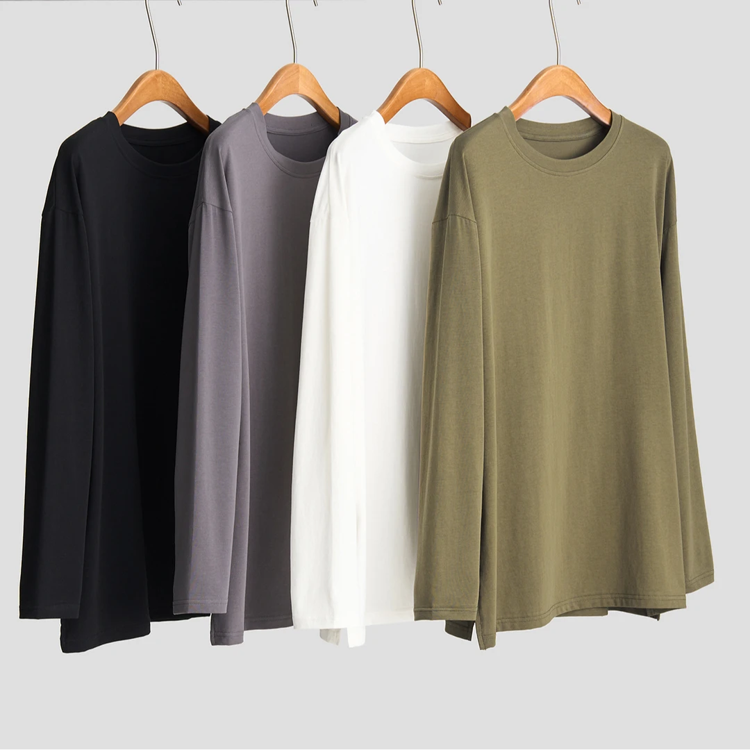 【D.Limit design】奶皮T 百搭开叉上衣WAN-CL-14X