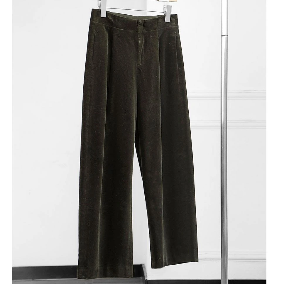 【D.Limit design】简约显瘦直筒休闲裤(咸菜绿)Q-DLQY02