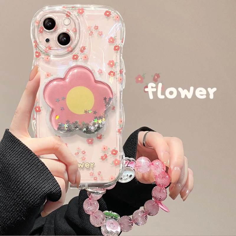 满屏碎花苹果14手机壳iPhone13新款12波浪气囊ProMax超薄14P防摔