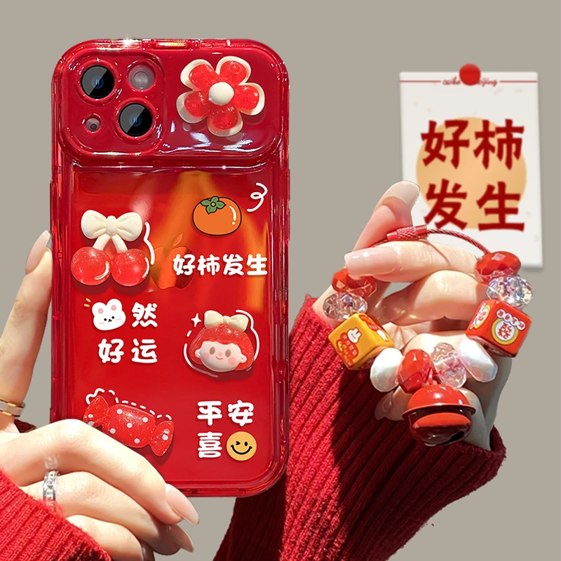 好柿发生苹果华为/vivo/oppo/小米翻盖镜子iPhone15pro创意手机壳