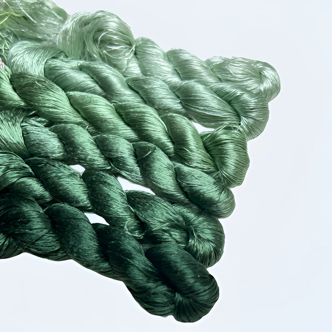 橘子软糖无捻免劈缠花绒花桑蚕丝真丝线簪娘diy配件线树绿色组合