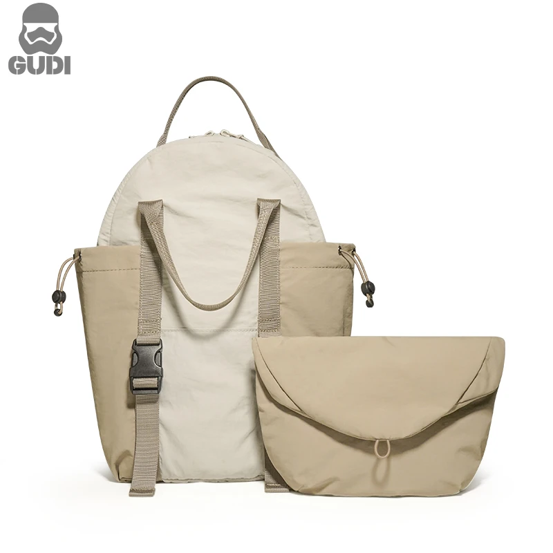 子母多功能双肩包撞色女背包