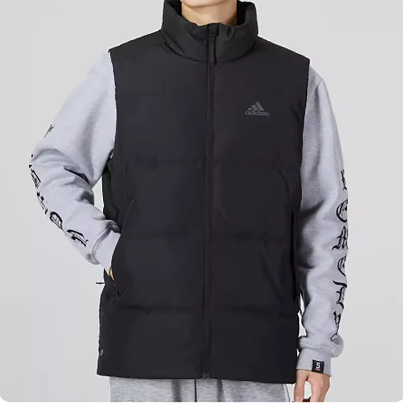 正品Adidas/阿迪达斯男子保暖防风立领运动服背心羽绒马甲HN4403