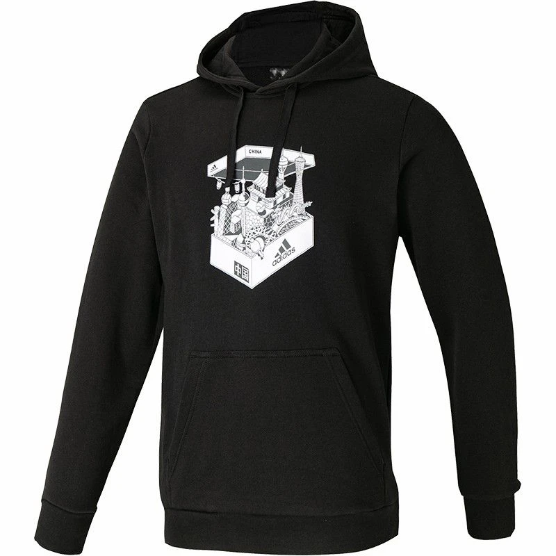 正品Adidas/阿迪达斯男子运动连帽宽松卫衣休闲套头衫 GS7692