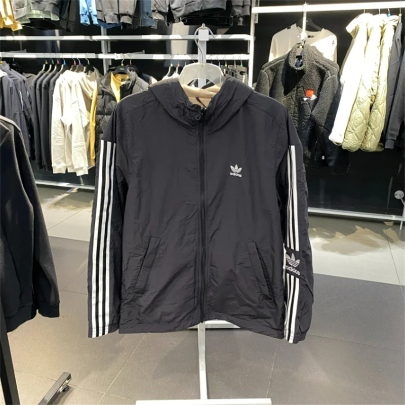 正品Adidas/阿迪达斯三叶草男子双面穿保暖运动棉服外套 HL9186