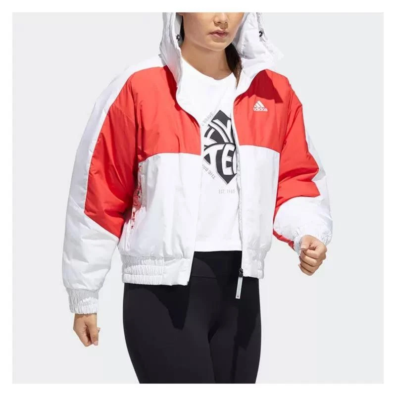 正品Adidas阿迪达斯秋冬季外套女装运动服休闲保暖连帽棉服HI3267