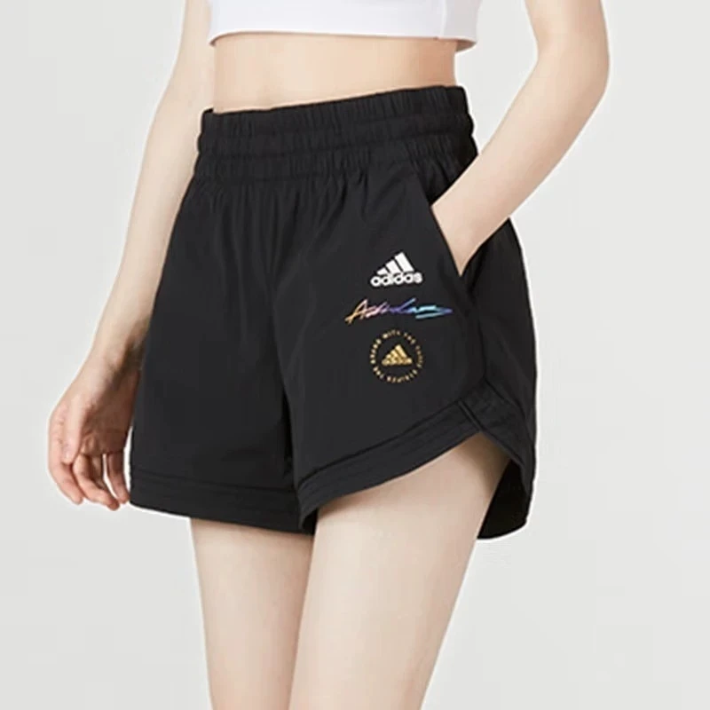 正品Adidas/阿迪达斯女裤夏季运动裤跑步训练透气休闲短裤 HE9955