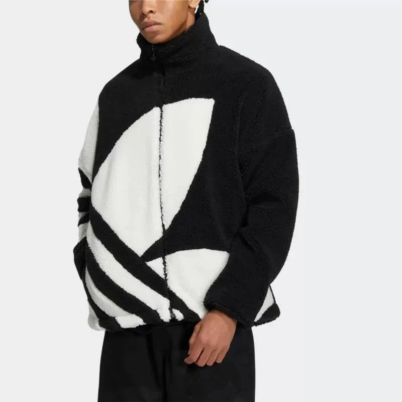 正品Adidas/阿迪达斯三叶草男女运动休闲拼色保暖夹克外套 HR3486
