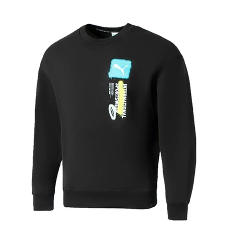 正品PUMA/彪马男子简约休闲运动宽松圆领套头衫卫衣 536303-01