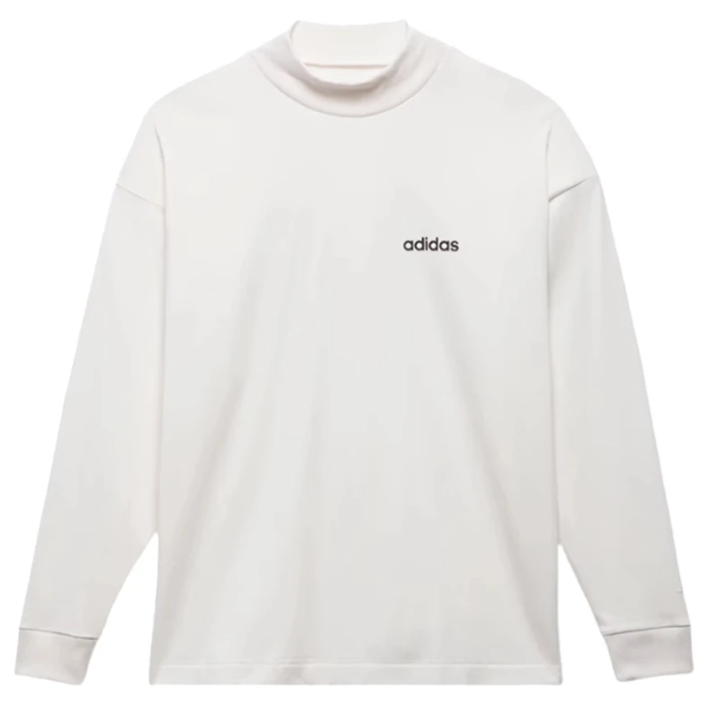 正品Adidas/阿迪达斯男女同款简约运动休闲半高领长袖T恤IA3424