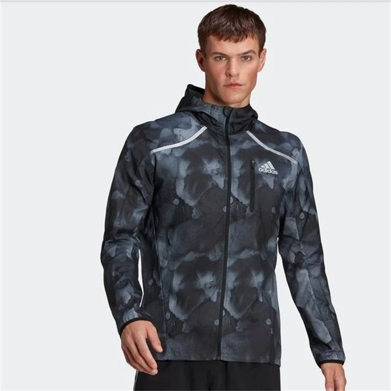 正品Adidas/阿迪达斯男子简约宽松运动休闲连帽夹克外套 HE4562