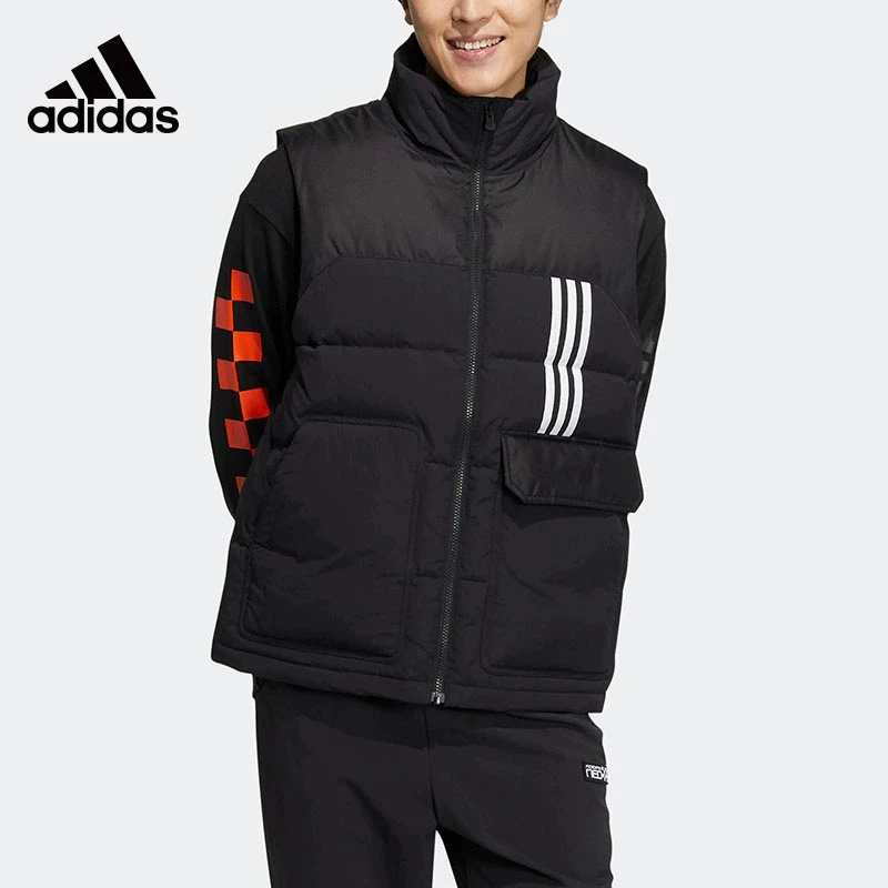 正品Adidas/阿迪达斯男女同款冬季运动休闲保暖羽绒马甲 HN4776